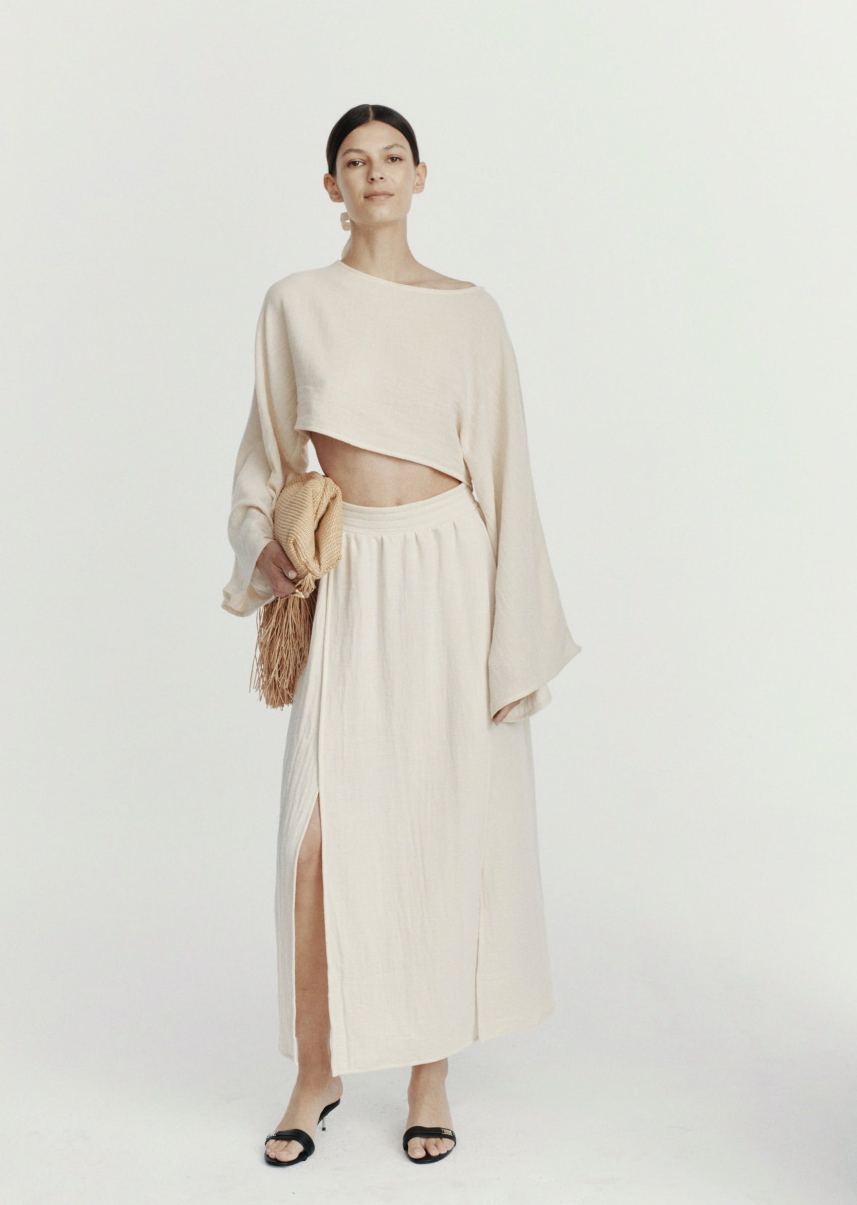 SARA TOP MUSLIN VINTAGE ECRU LECOLLET