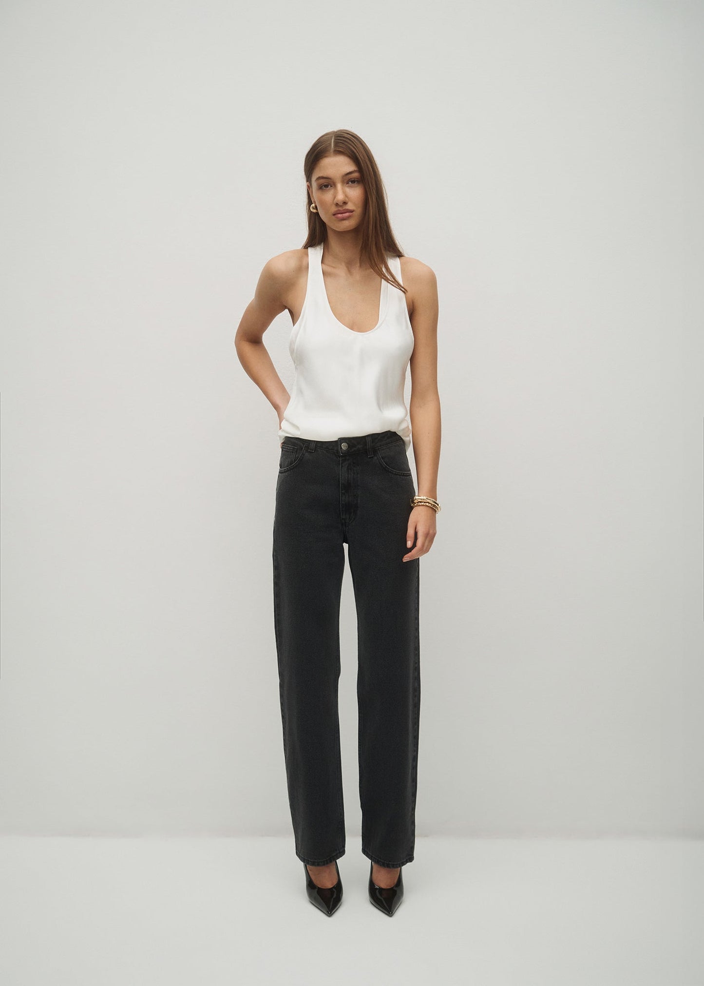 TOP SONIA SATIN OFF WHITE LECOLLET