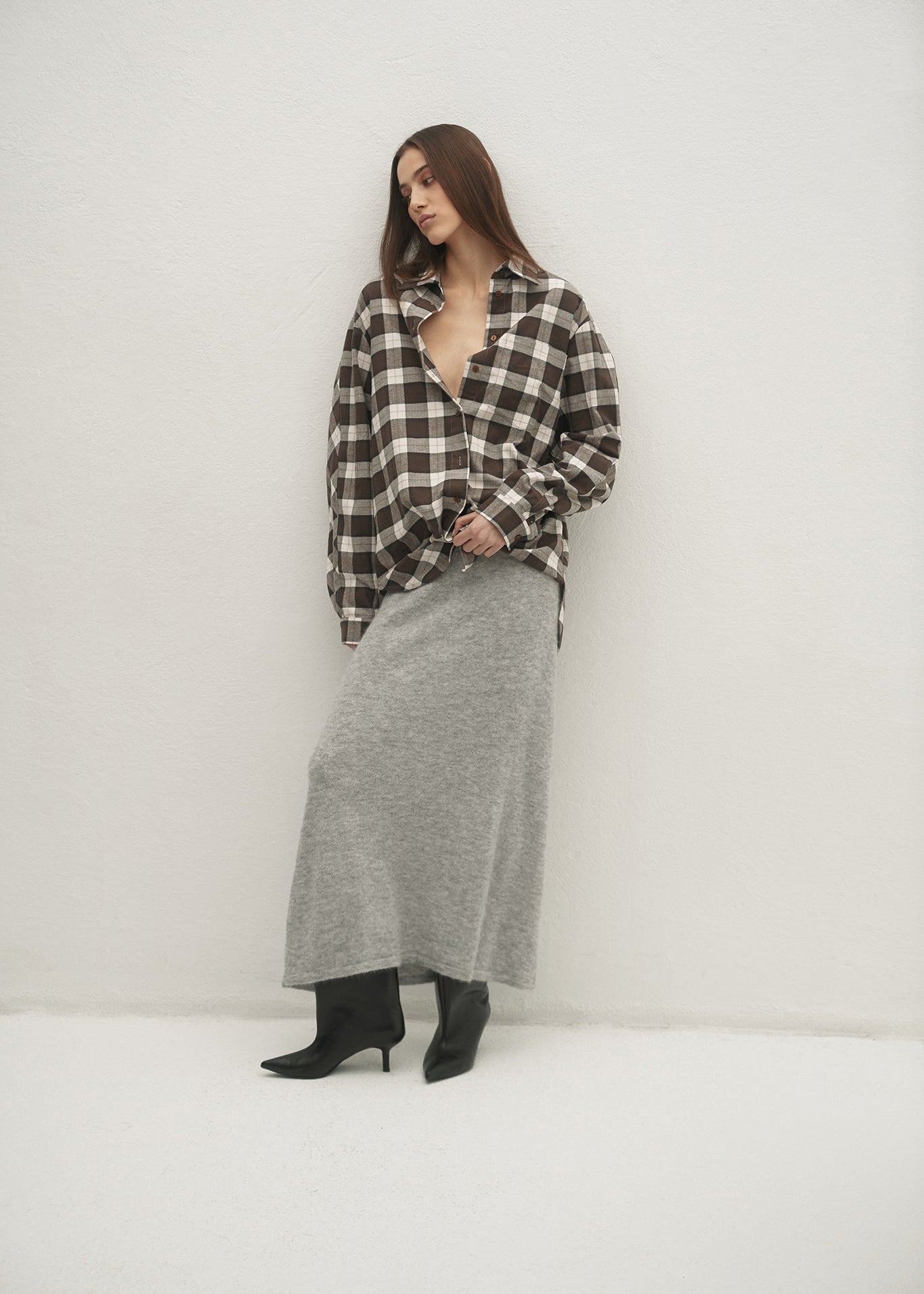 SPÓDNICA AVILA LIGHT GREY LECOLLET