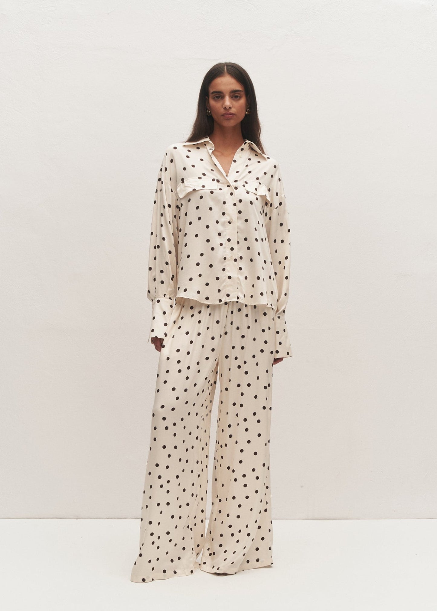 KOSZULA MARIA BROWN DOT LECOLLET