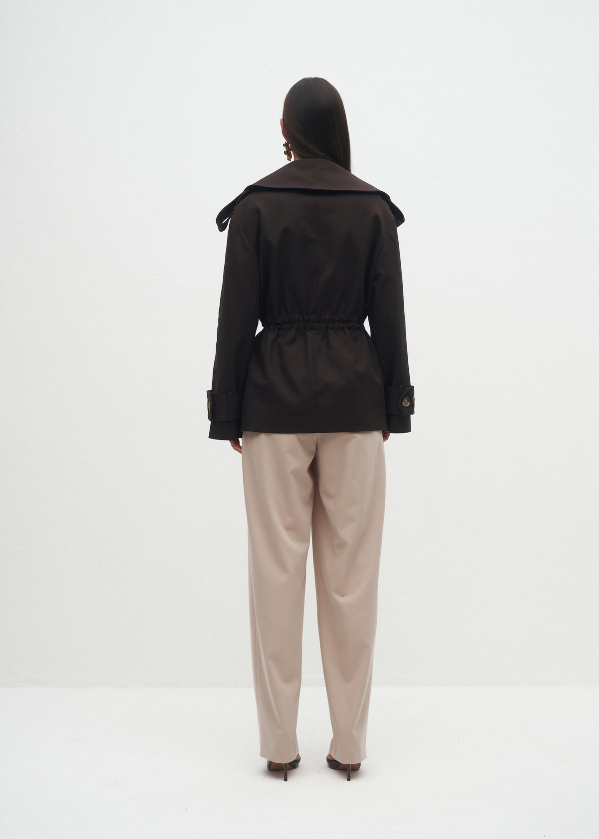 ELISE SHORT BROWN TRENCH