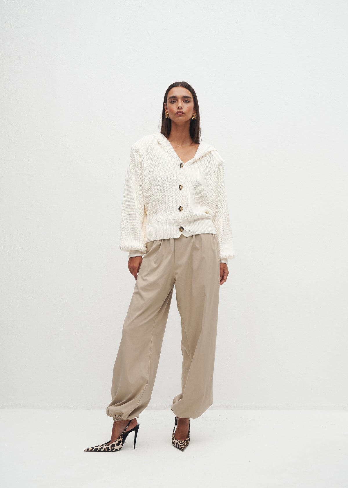 BASTI BALLOON BEIGE TROUSERS