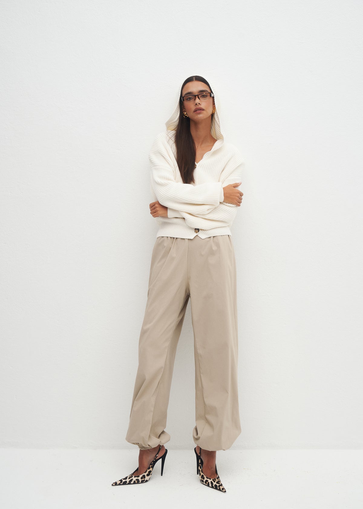 BASTI BALLOON BEIGE TROUSERS