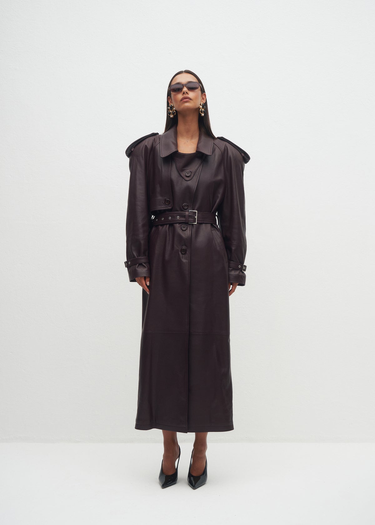 SALERNO LEATHER PLUM COAT