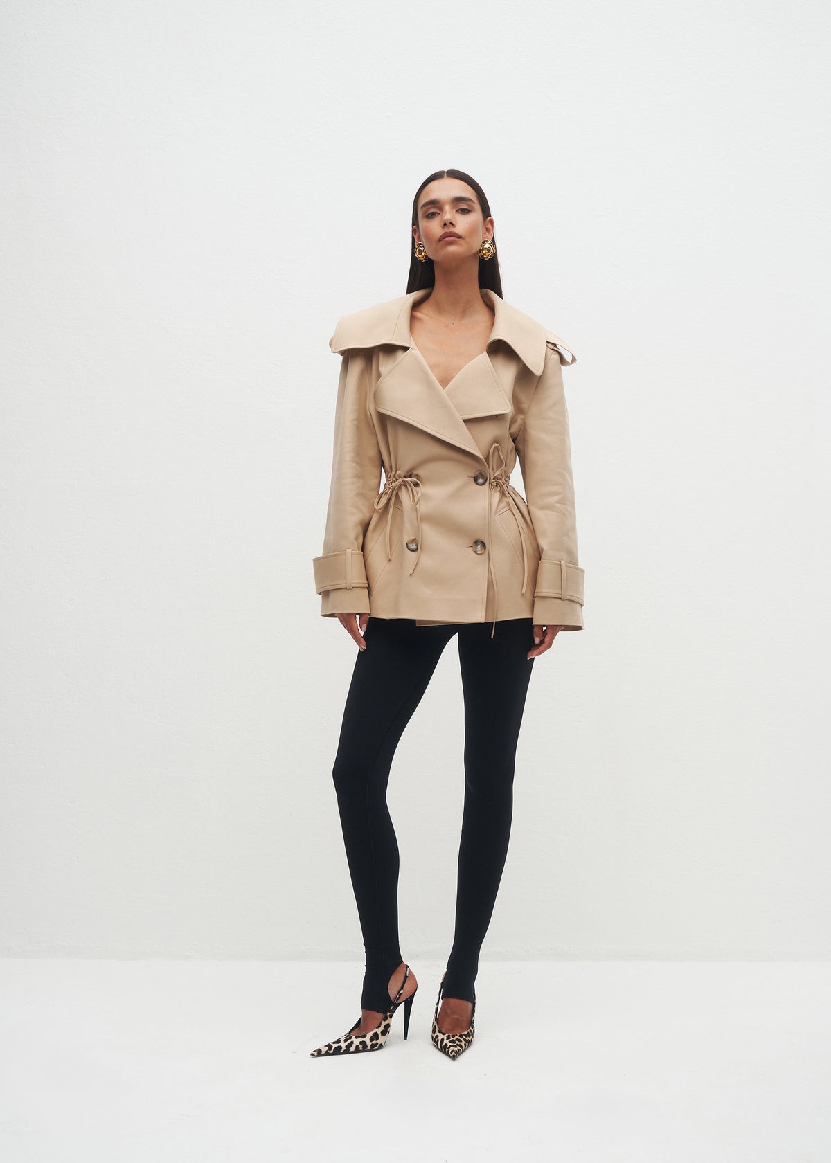 ELISE SHORT BEIGE TRENCH