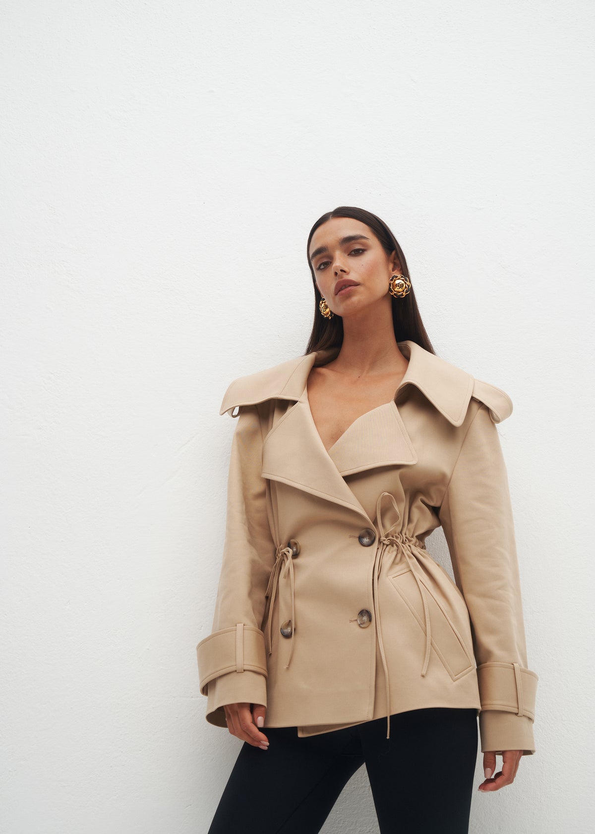 ELISE SHORT BEIGE TRENCH