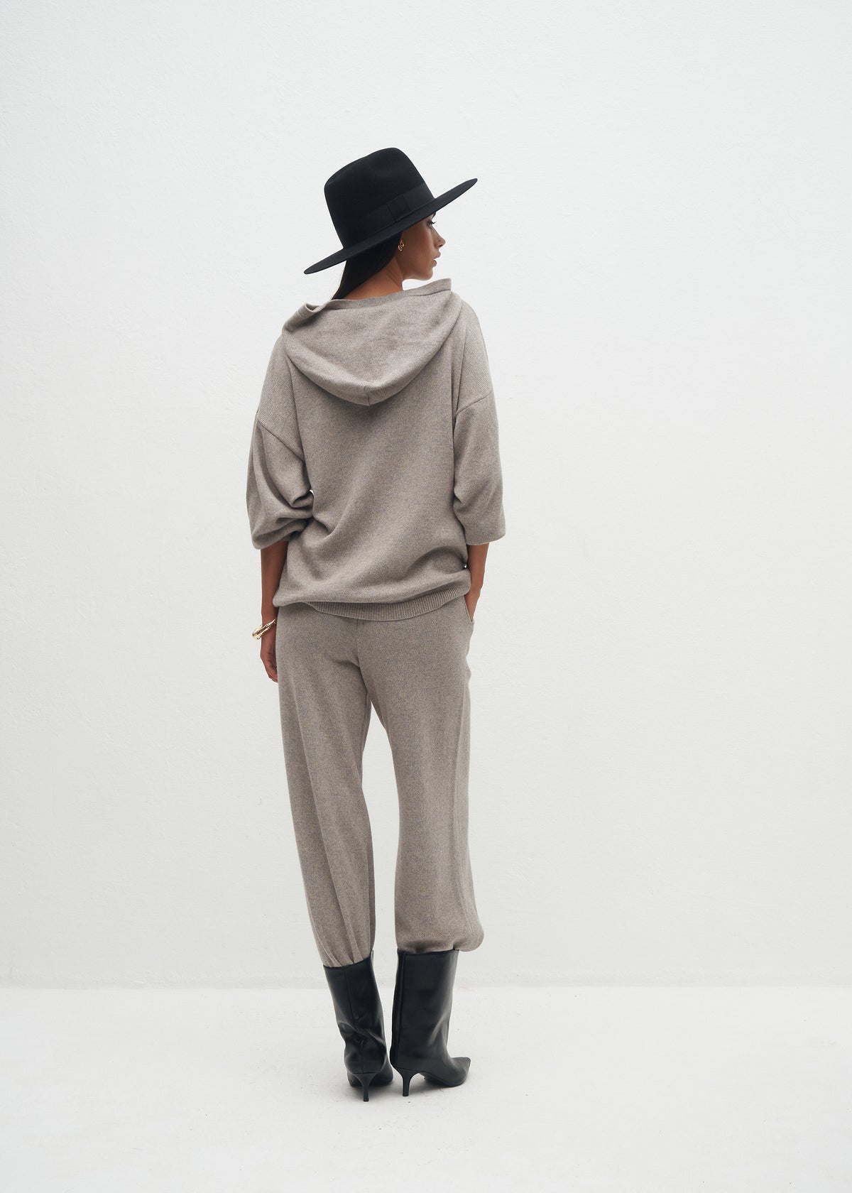 TORI GREY MELANGE TROUSERS
