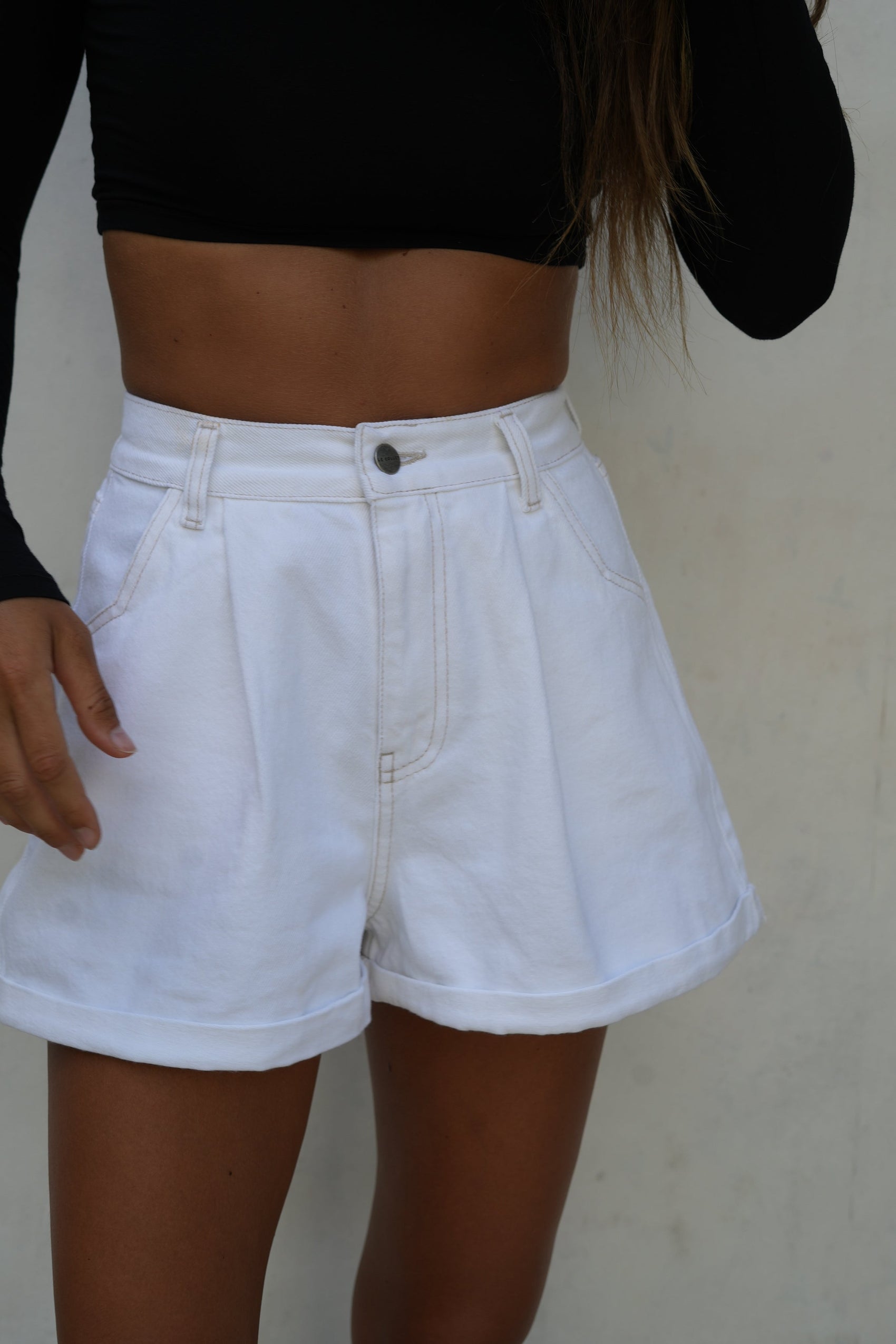 SZORTY VISO RIB WHITE LECOLLET