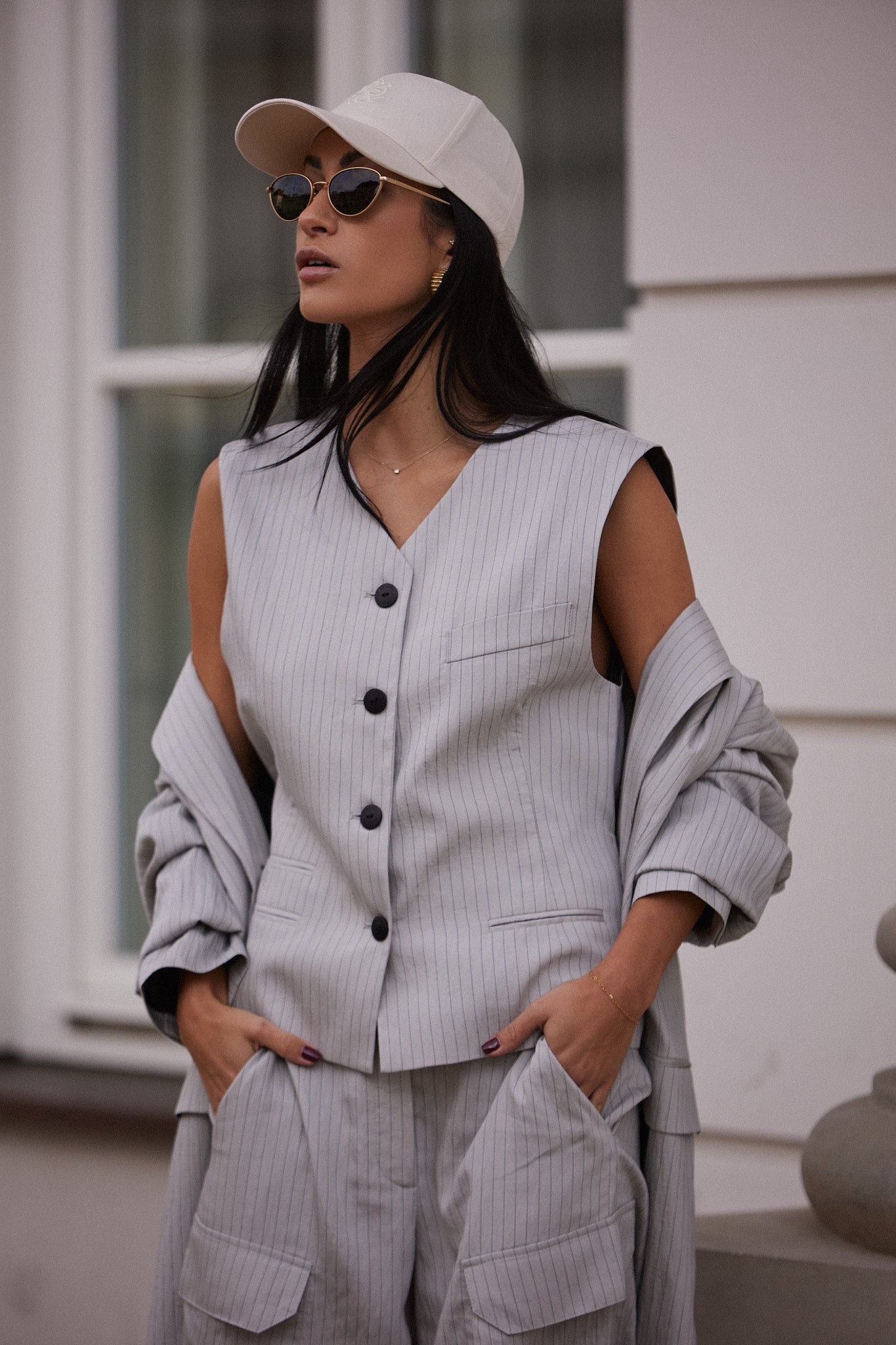 PACO VEST GREY STRIPES LECOLLET