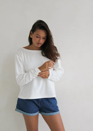 LONGSLEEVE MOLLY SHORT TERRY WHITE LECOLLET