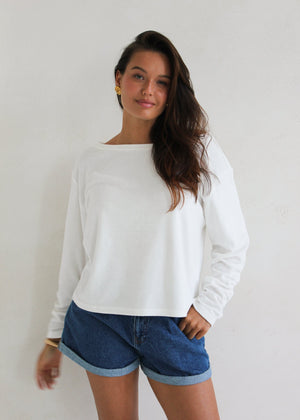 LONGSLEEVE MOLLY SHORT TERRY WHITE LECOLLET