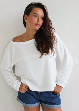 LONGSLEEVE MOLLY SHORT TERRY WHITE LECOLLET