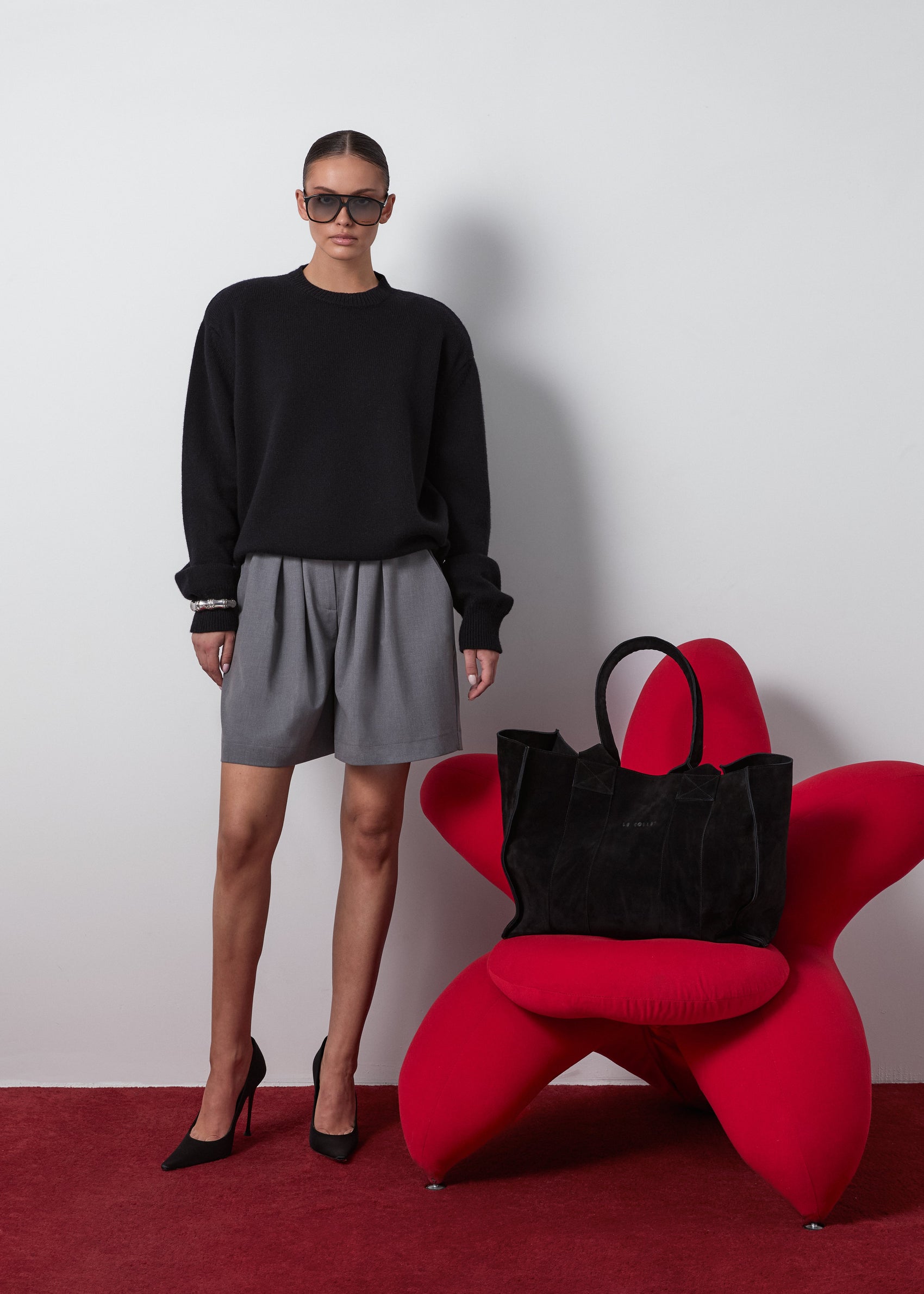 THE BIG BAG BLACK SUEDE LECOLLET