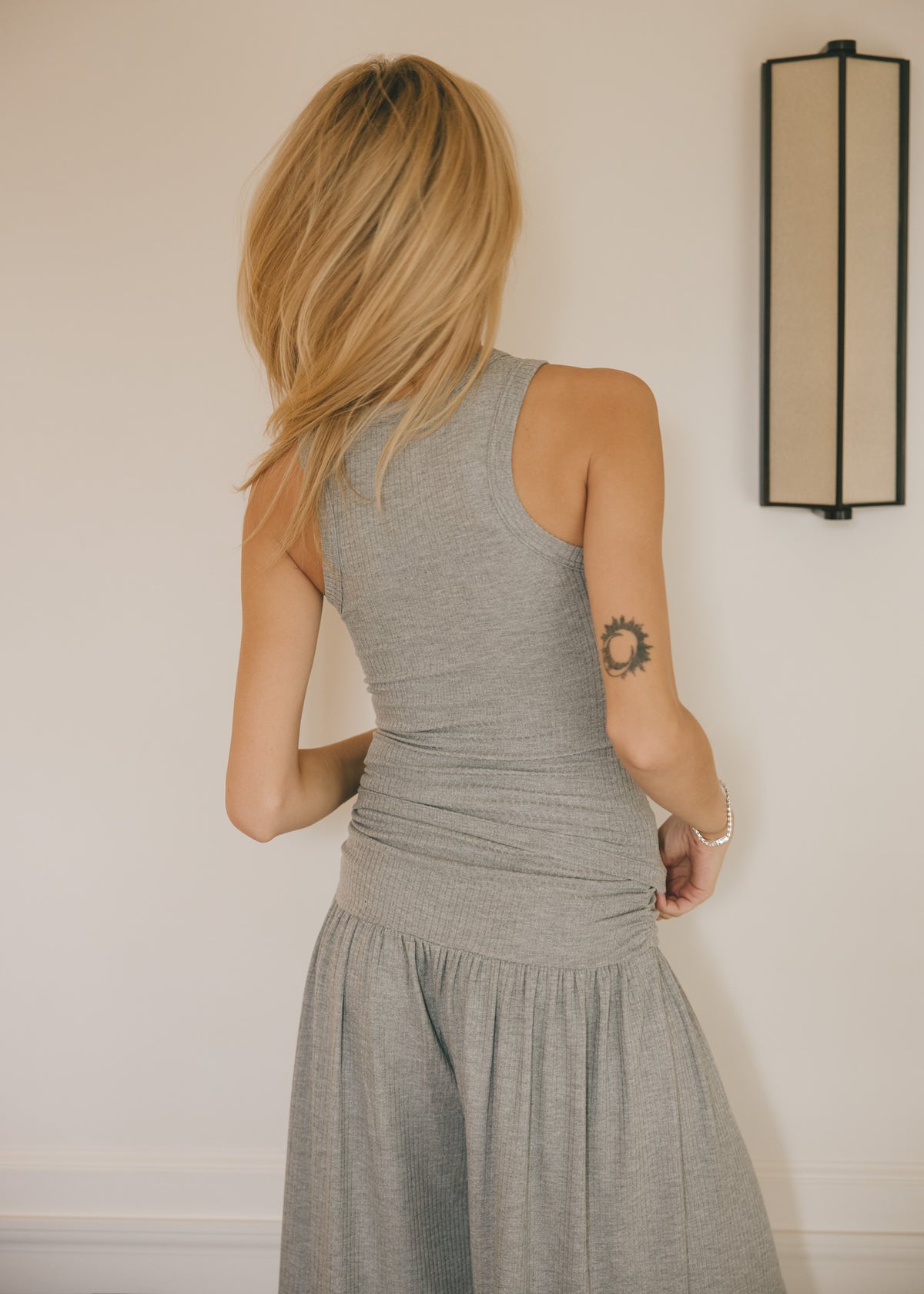 TORINA RIBBED GREY TANK TOP