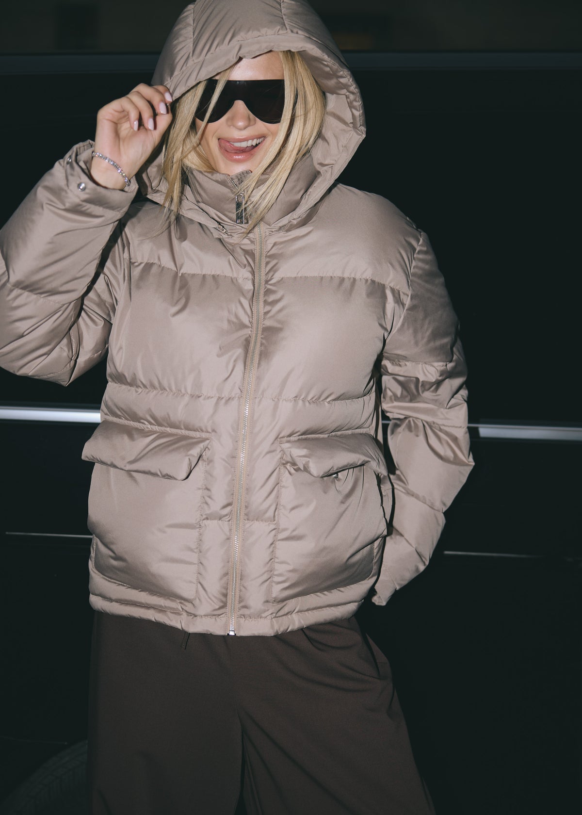 BORMIO HOODED TAUPE JACKET