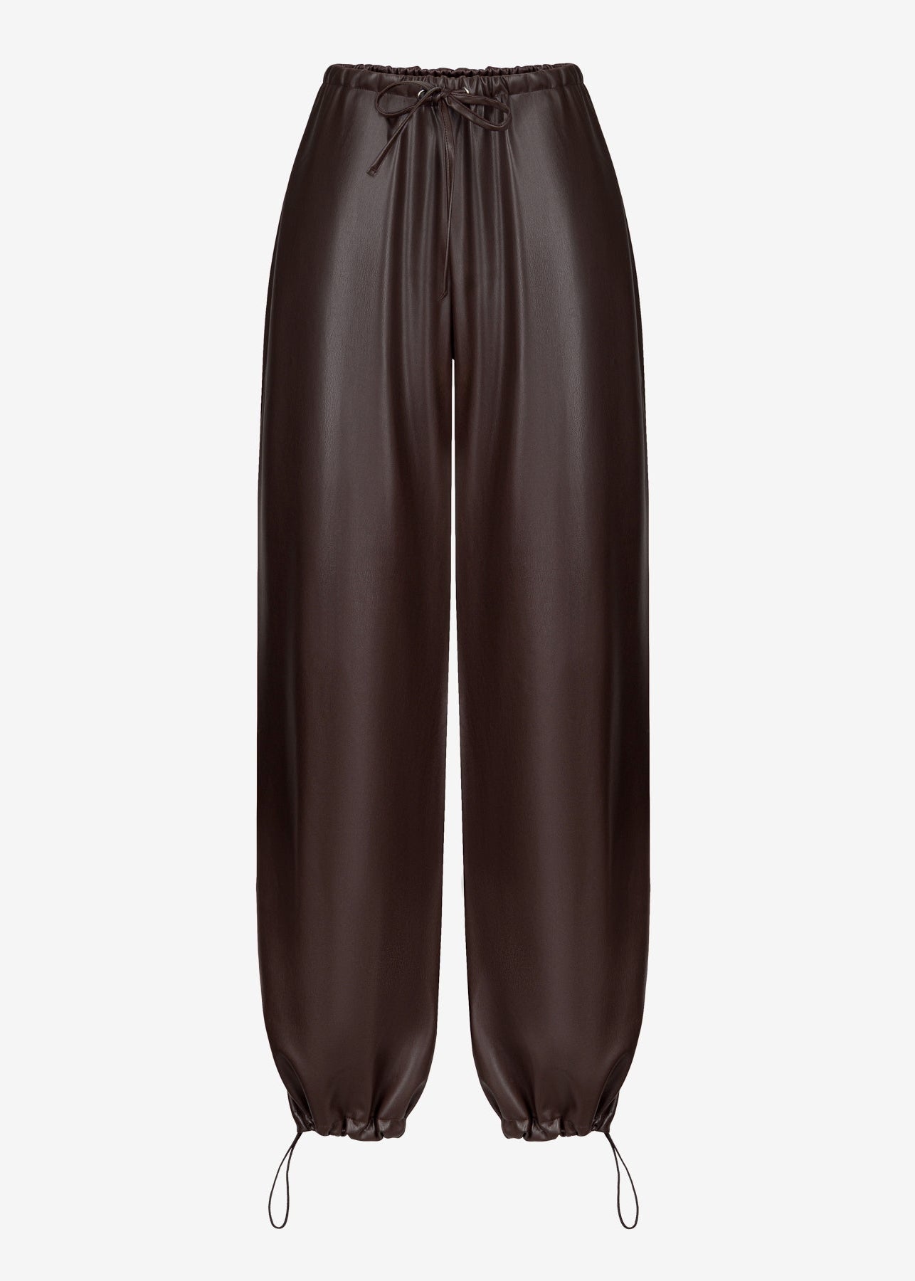 SPODNIE RONI FAUX LEATHER BROWN LECOLLET