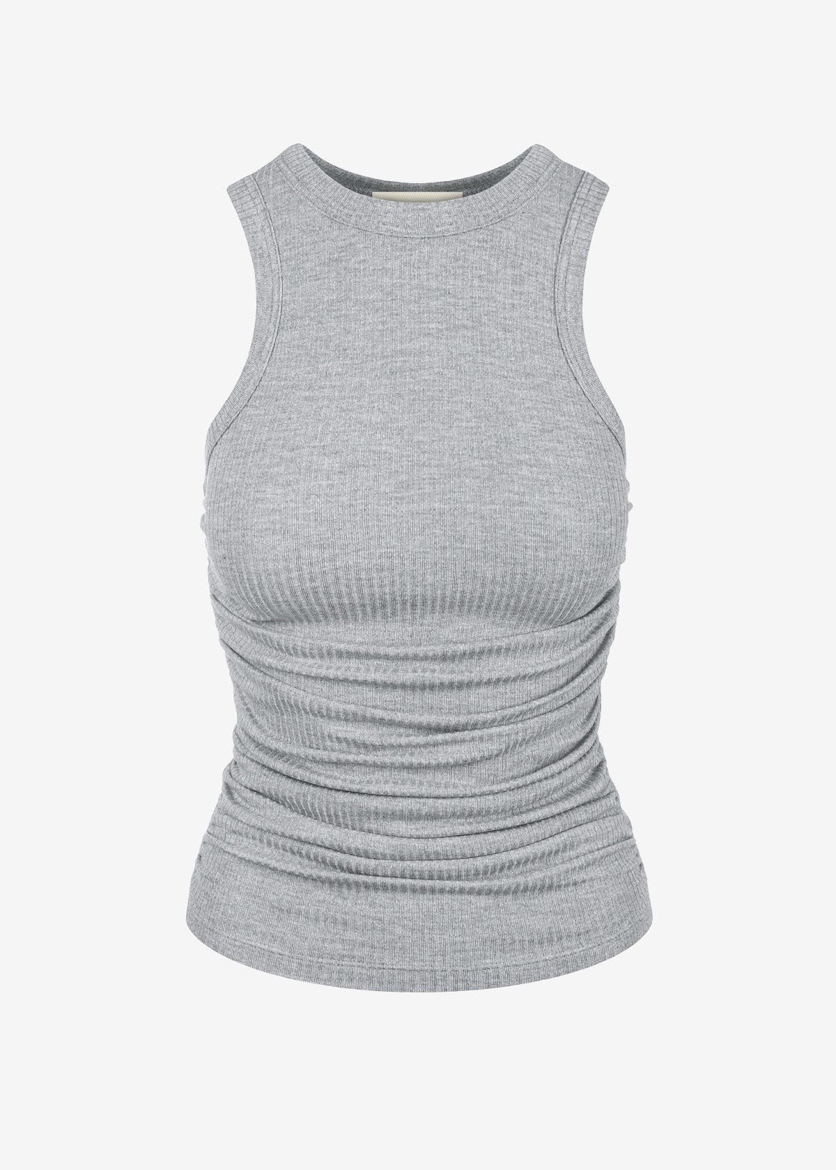 TORINA RIBBED GREY TANK TOP