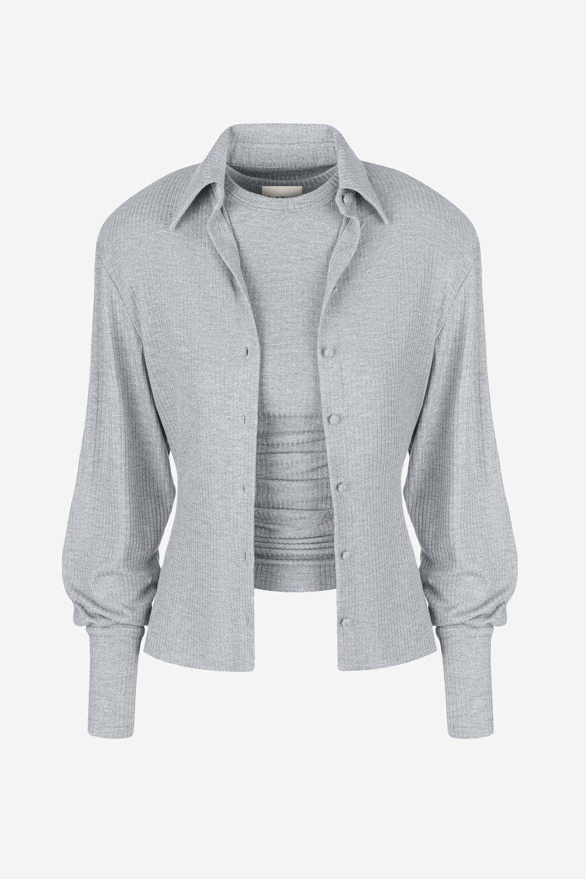 SET EVEA RIBBED GREY