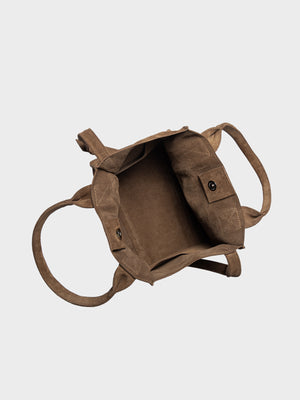 THE SMALL BAG BROWN SUEDE LECOLLET