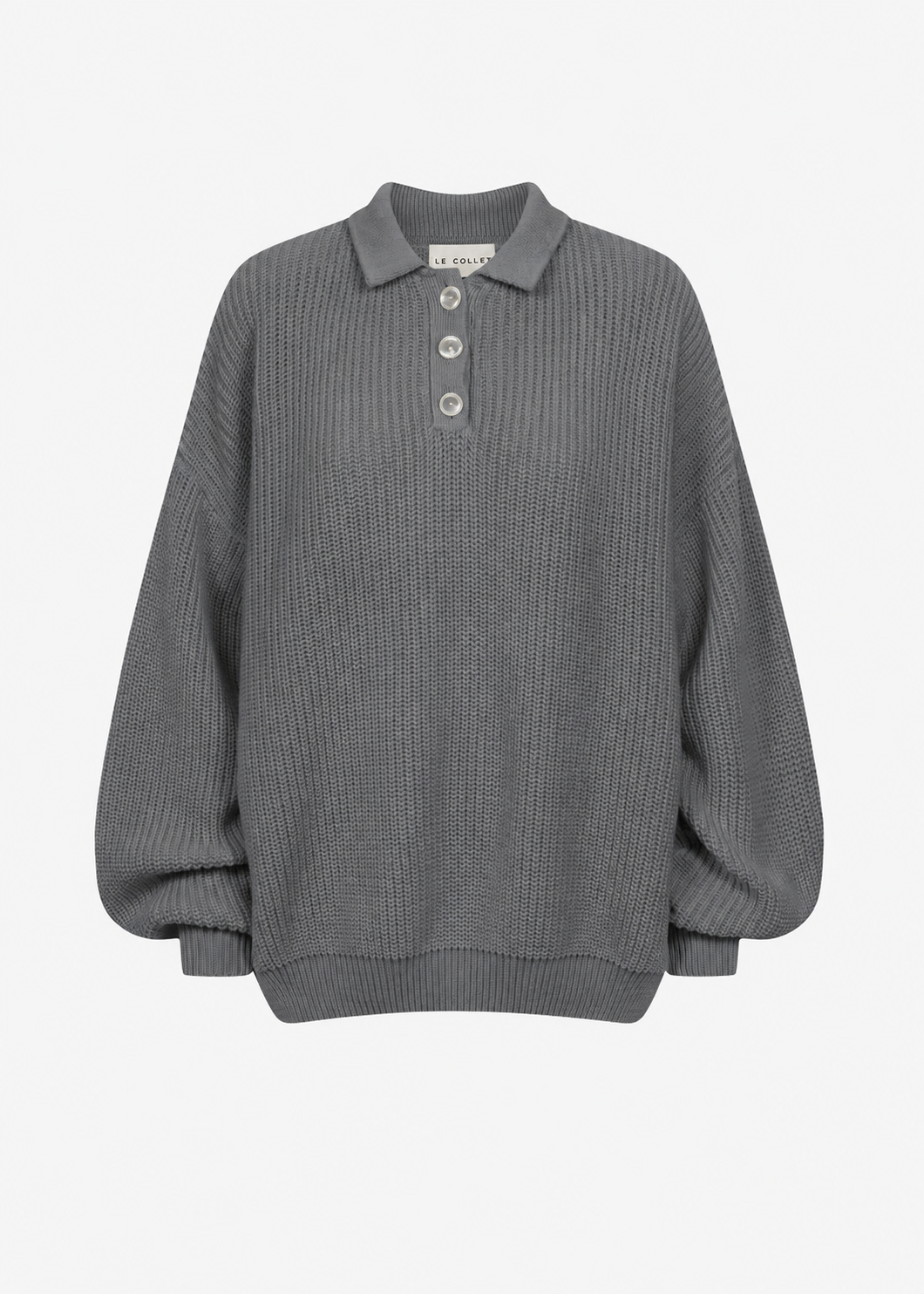 SWETER POLO ZURI GREY MELANGE LECOLLET
